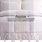 8-Piece Dobby Stripe Comforter Set - Includes 4-Piece Sheet Set with Double Sided Storage Pockets