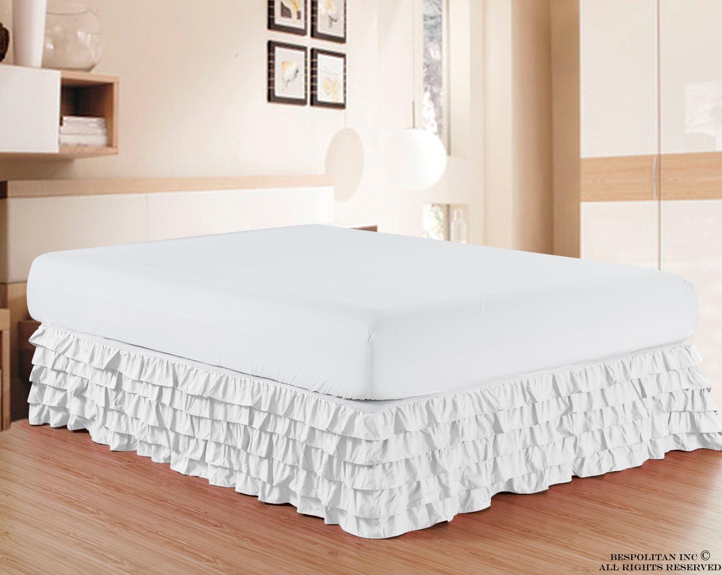 1-Piece Multi-Ruffle Bed Skirt - 15 inch Drop - Classy Bed skirt