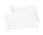 Set of 2 Pillowcases- 3 Line Embroidery