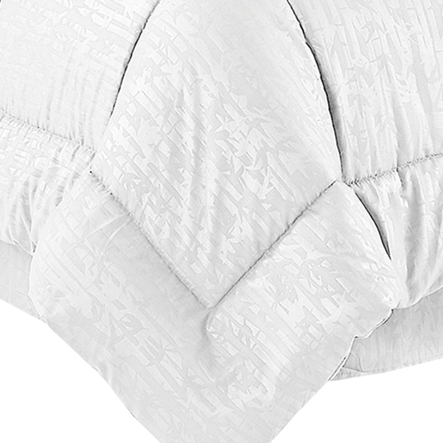 8-Piece Bamboo Floral Pattern Comforter Set- Includes 4-Piece Sheet Set with Double Sided Storage Pockets