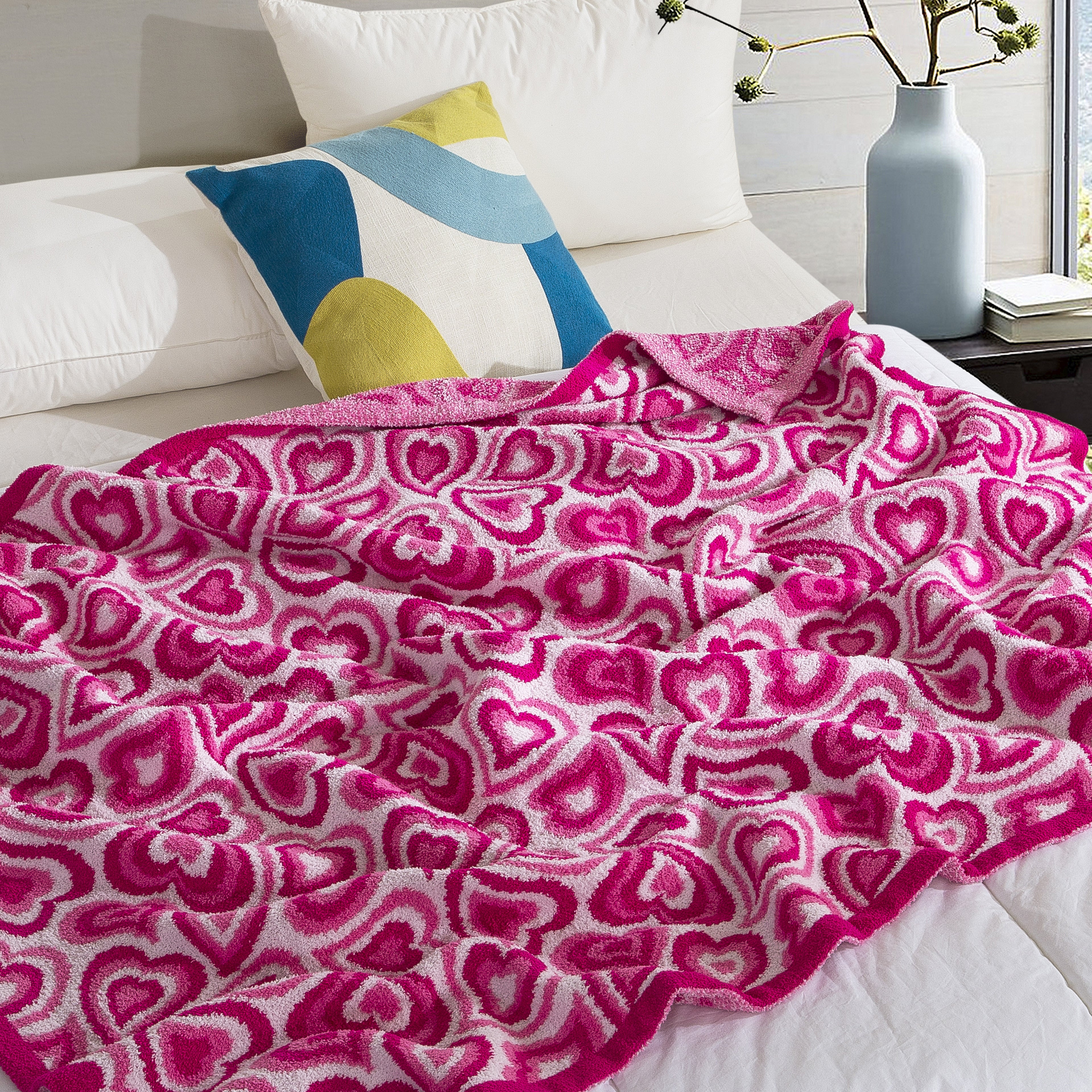50" x 70"  Ultra Soft Checkered Knitted Throw Blanket