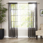 Set of 2 Sheer Curtain Panels - Rod Pocket