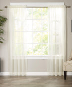 Set of 2 Sheer Curtain Panels - Rod Pocket