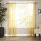 Set of 2 Sheer Curtain Panels - Rod Pocket