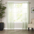 Set of 2 Sheer Curtain Panels - Rod Pocket