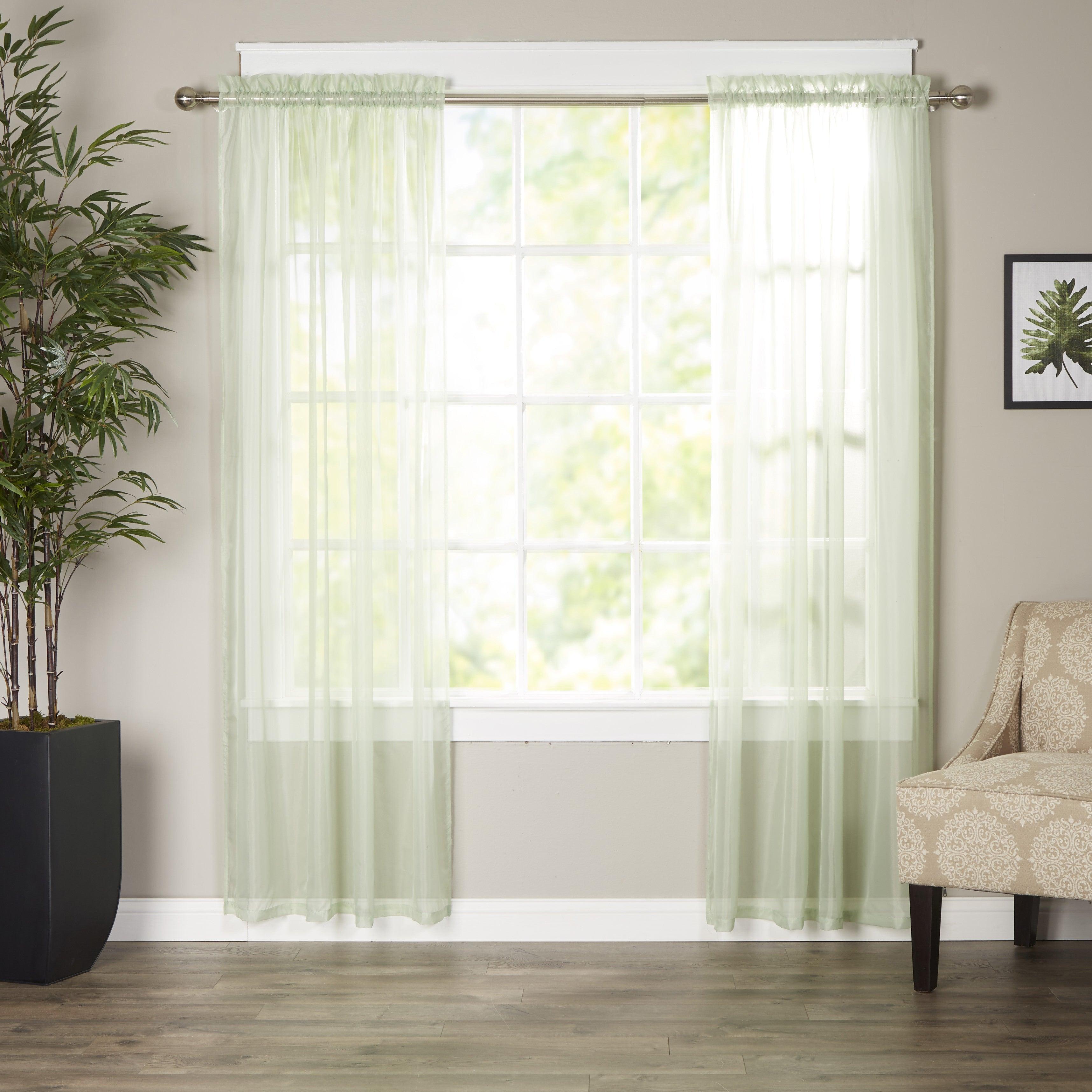 Set of 2 Sheer Curtain Panels - Rod Pocket