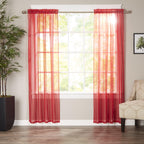 Set of 2 Sheer Curtain Panels - Rod Pocket