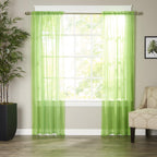 Set of 2 Sheer Curtain Panels - Rod Pocket