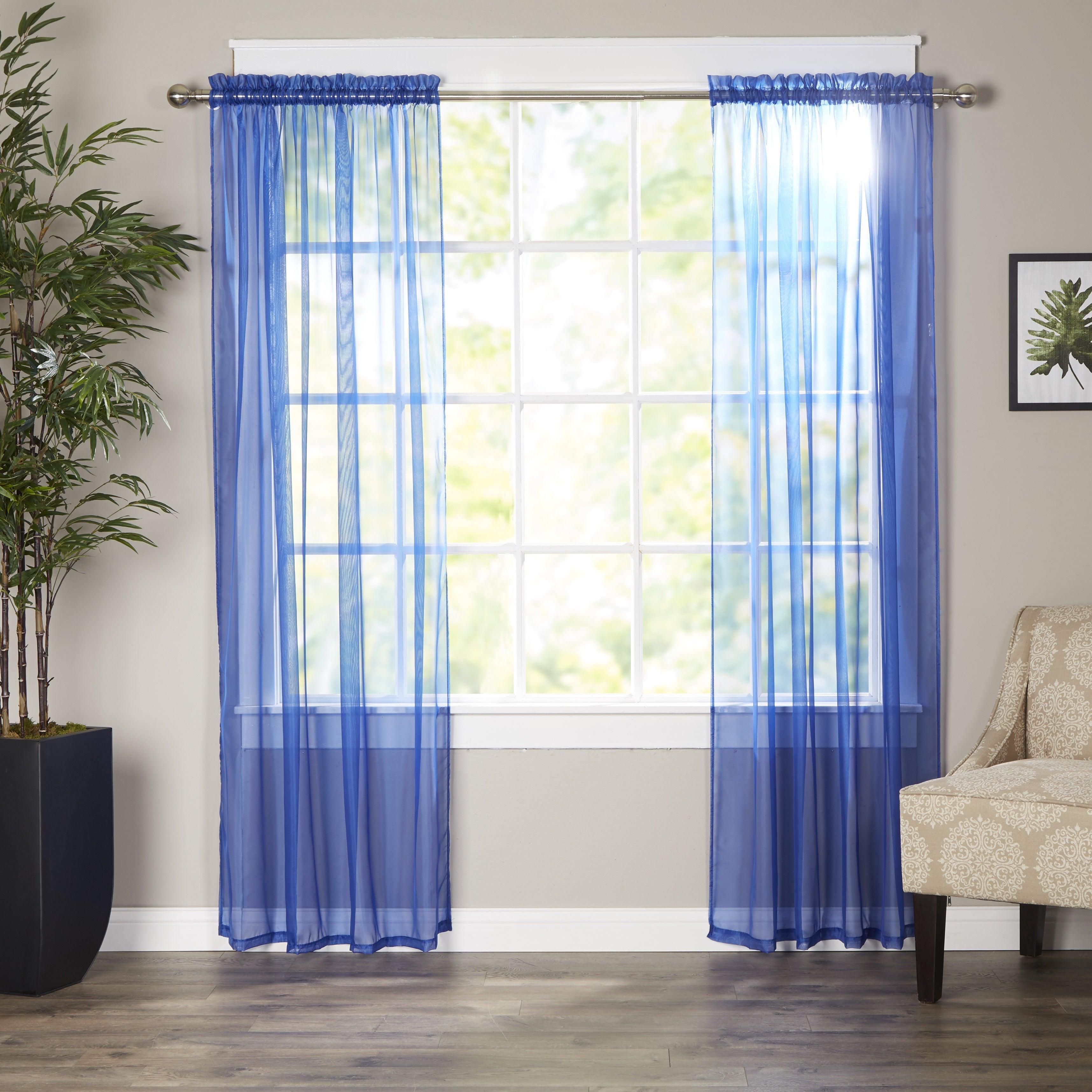 Set of 2 Sheer Curtain Panels - Rod Pocket