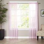 Set of 2 Sheer Curtain Panels - Rod Pocket