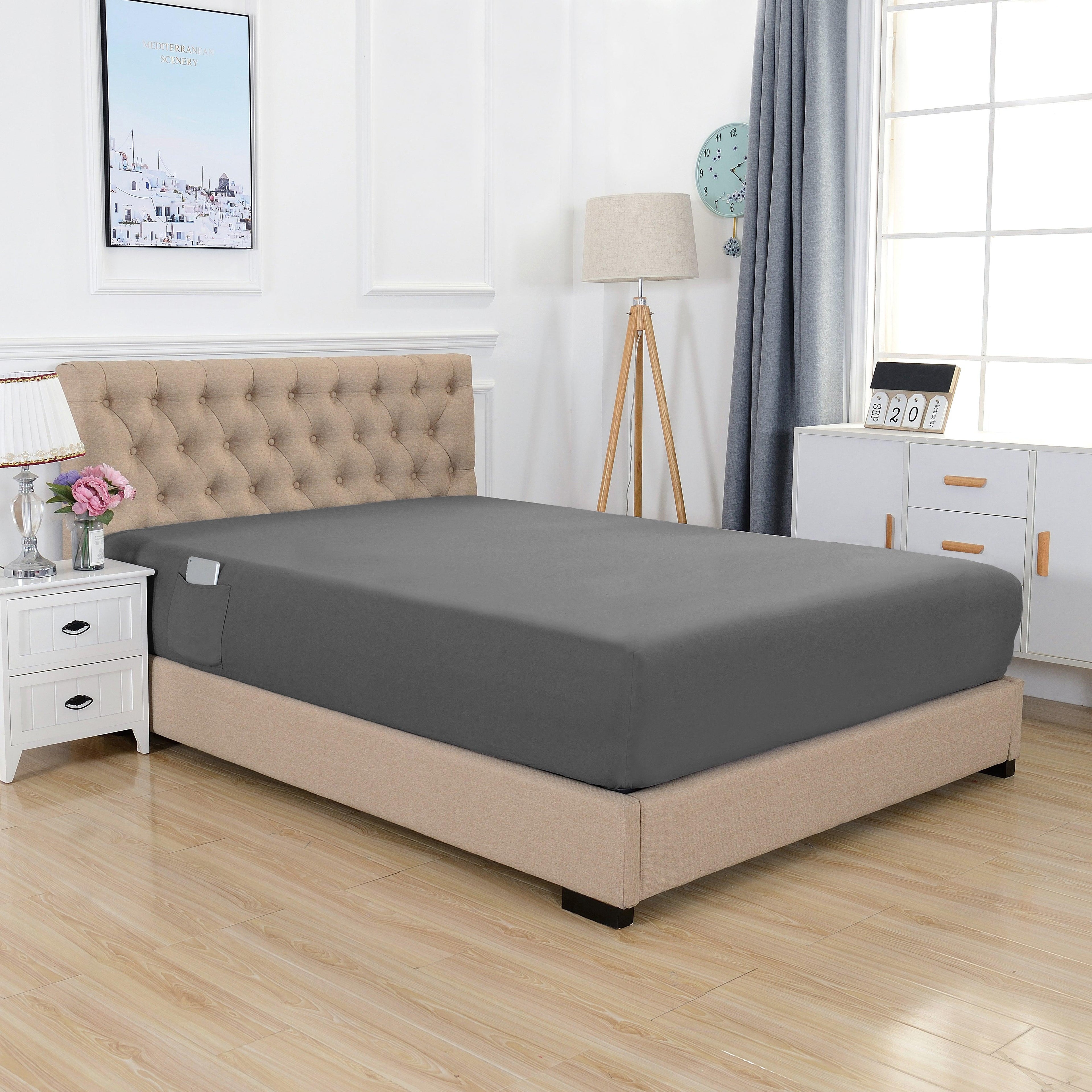 Extra Deep 18"-21" Single Fitted Sheet for High Mattress - All Around Elastic with Straps