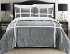 3-Piece Stripe Micro-Suede Reversible Sherpa - Comforter Set