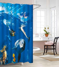 Vinyl Waterproof Shower Curtain - 3D Graphic Printed and Clear