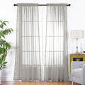 Set of 2 Pom Pom Tasseled Sheer Curtain - Rod Pocket