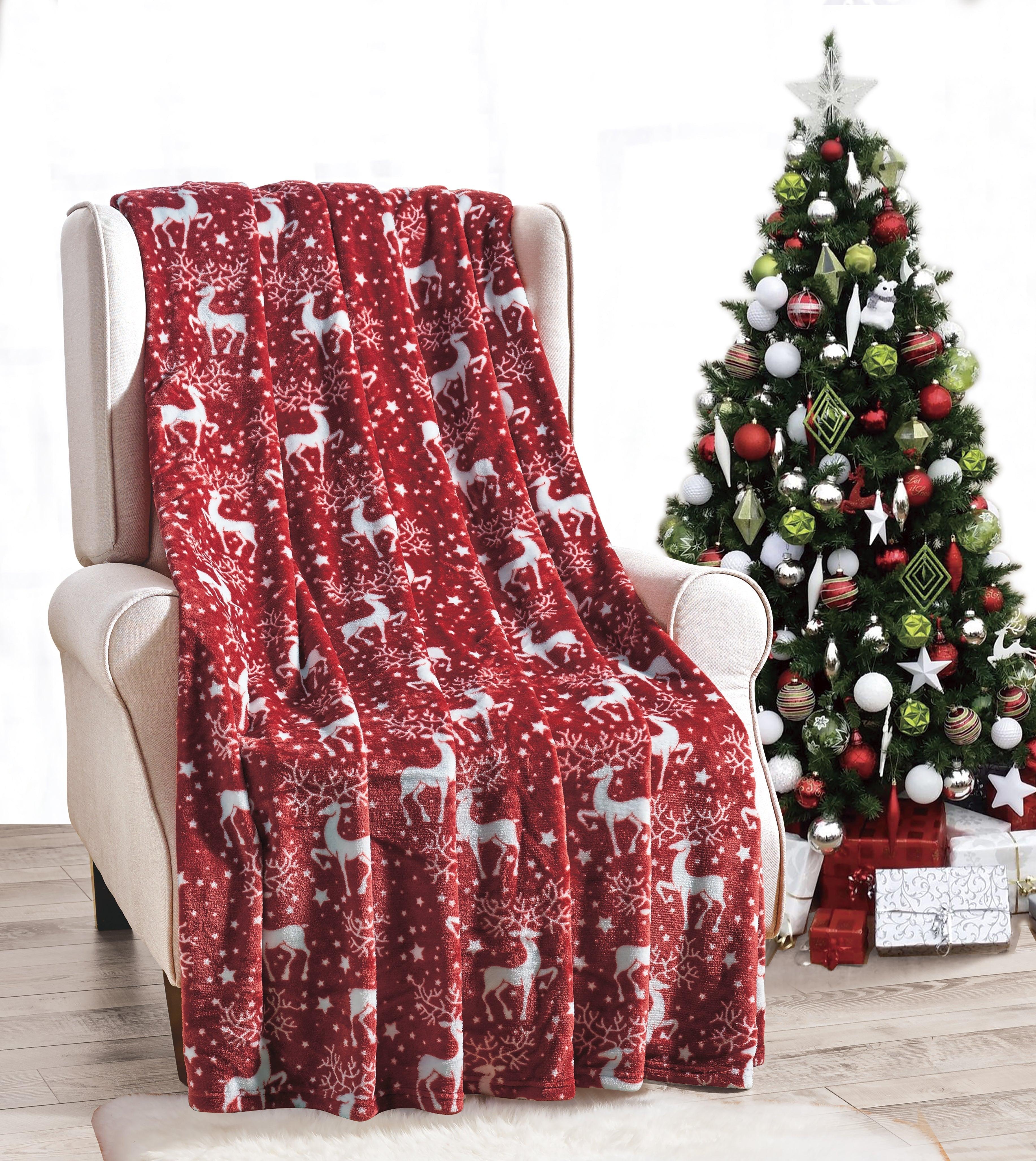 50" x 60" Holiday Velvet Plush Blanket Throw - 50 x 60 inches