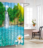 Vinyl Waterproof Shower Curtain - 3D Graphic Printed and Clear