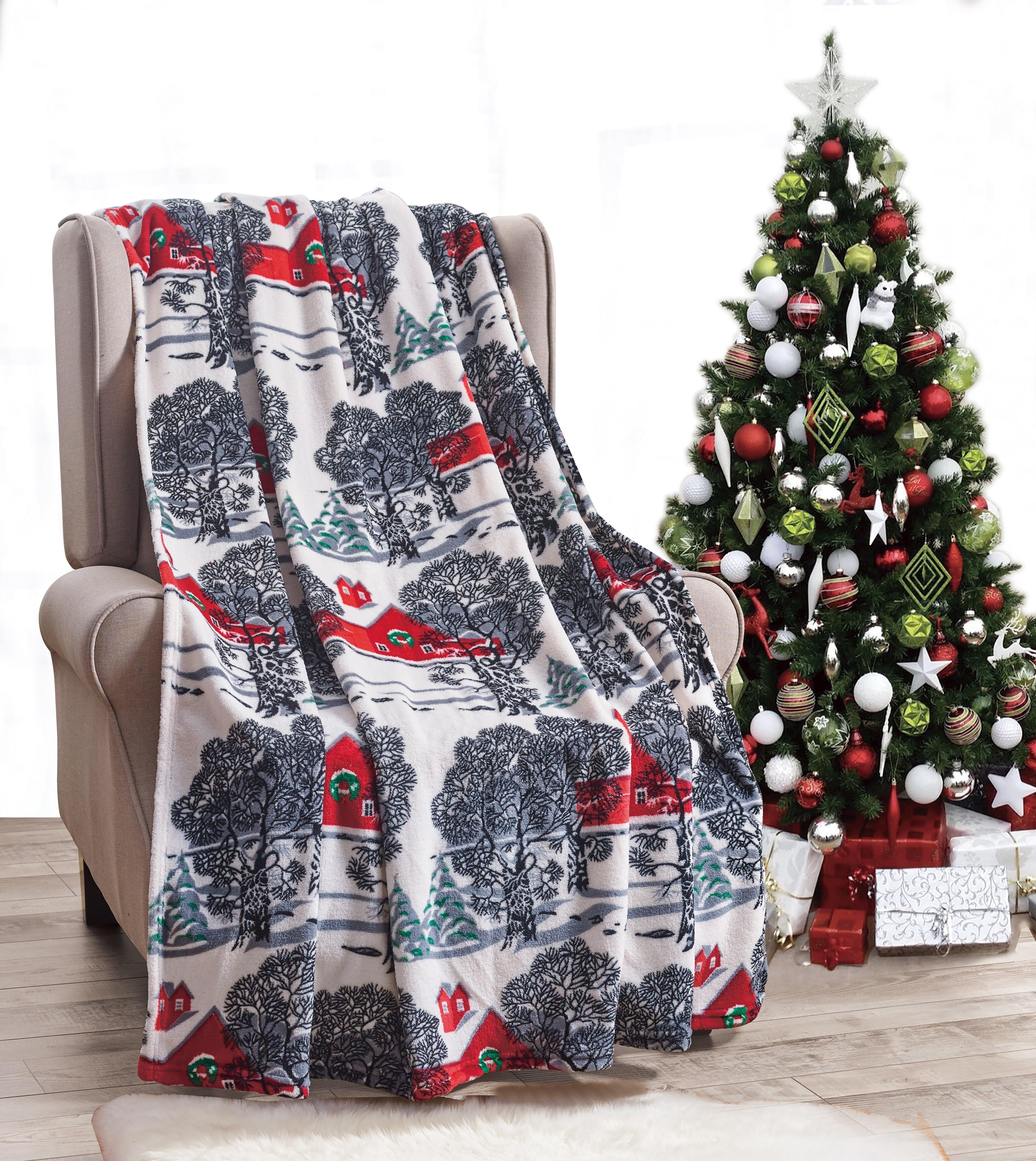 50" x 60" Holiday Velvet Plush Blanket Throw - 50 x 60 inches