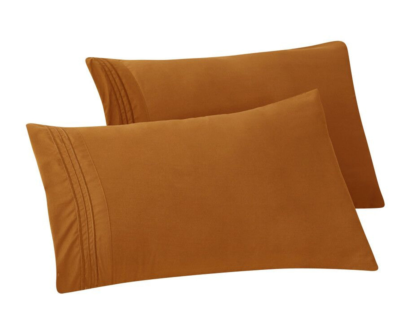 Elegant Comfort Set of 2 Pillowcases- 3 Line Embroidery