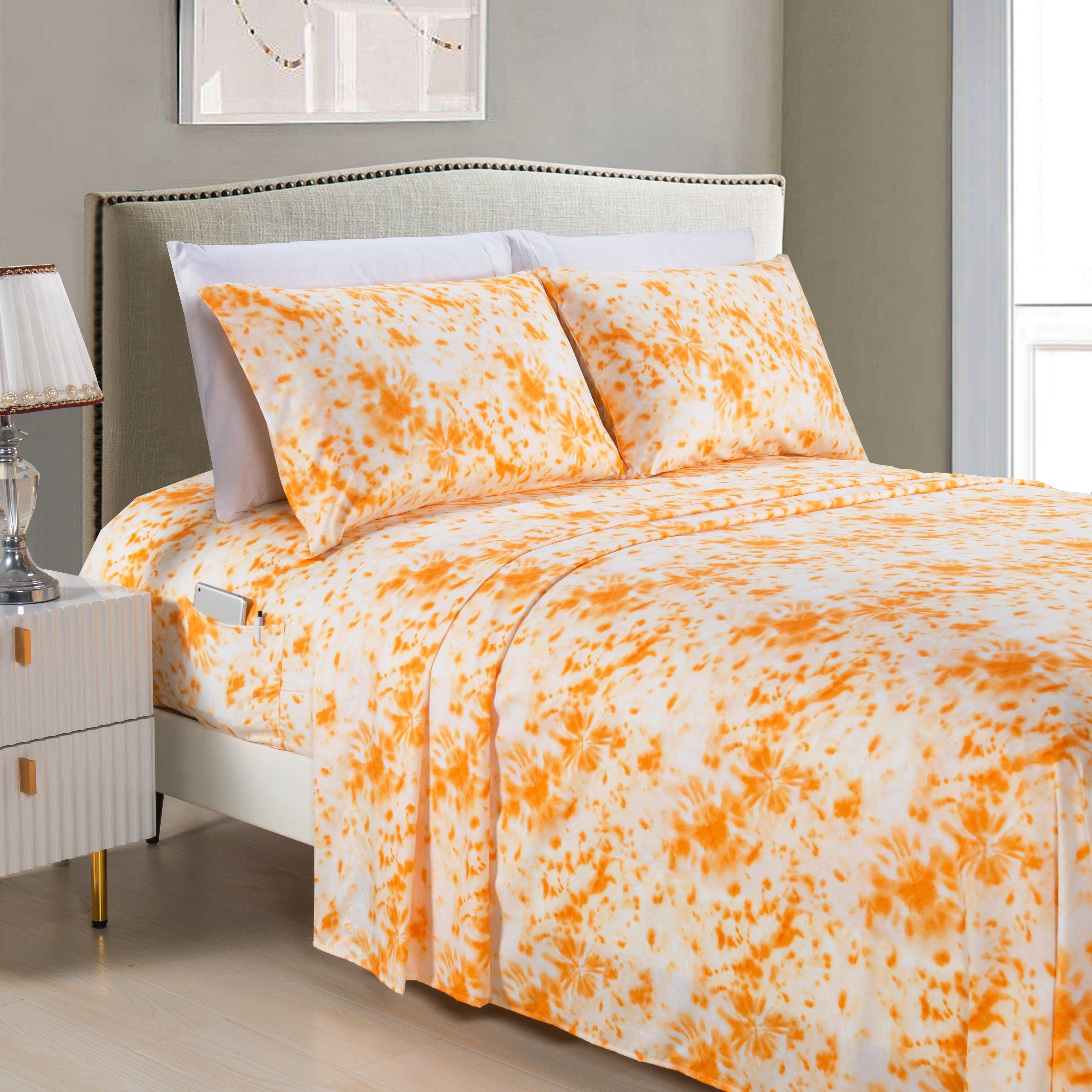 6-Piece Colorful Tie Dye Pattern Sheet Set - Soft as a Hotel Premium Quality Bedding