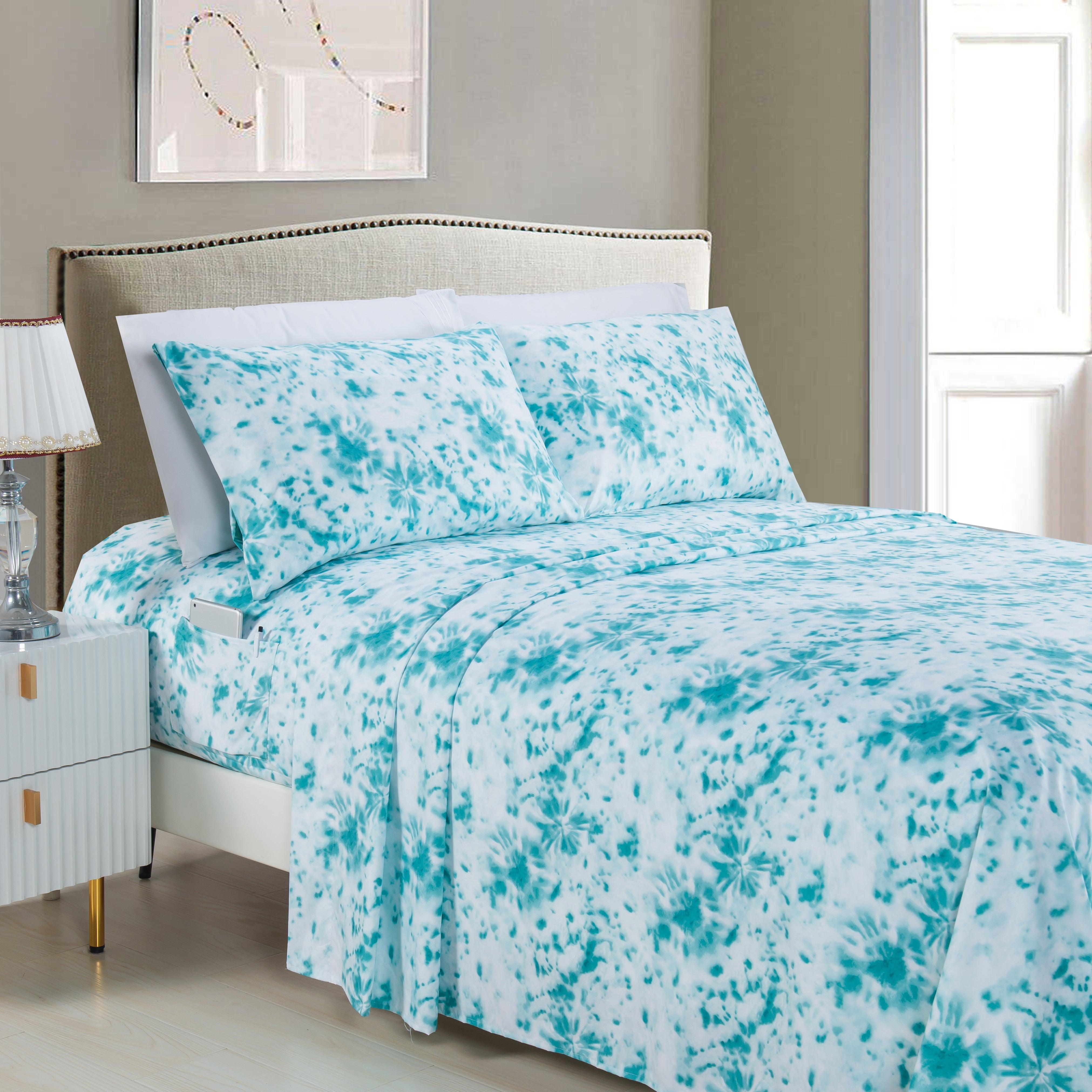 本物の Elegant Comfort Luxury Soft Bed Sheets Cube Pattern 1500